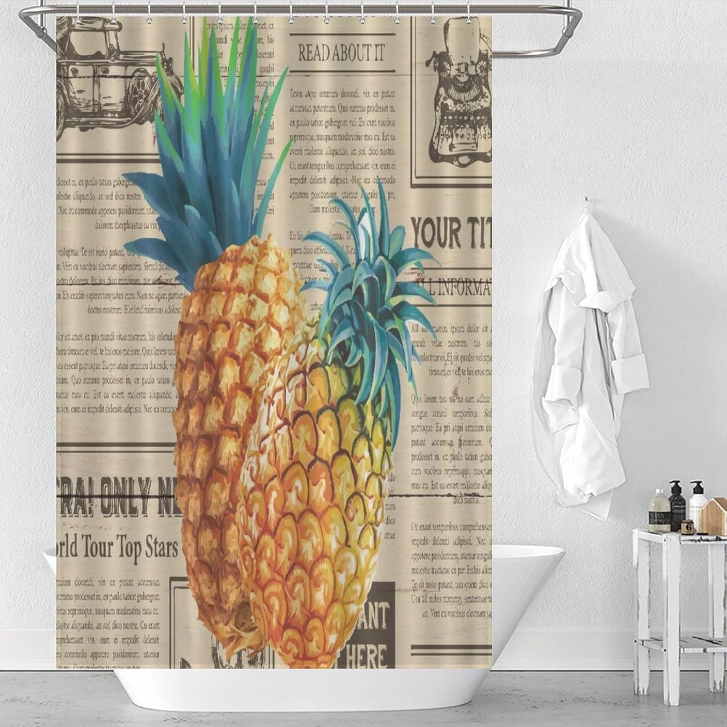 Pineapple Yellow Shower Curtain 48x72-Inch