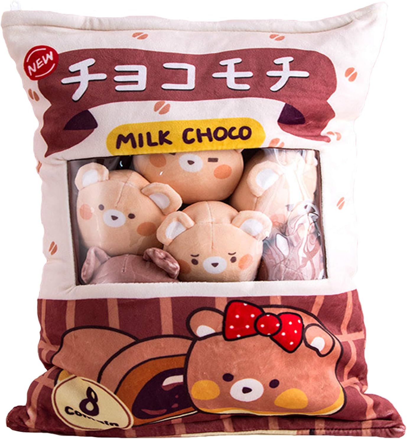 Nenas Chocolate Bear Plush Bag for Girls Room Decor