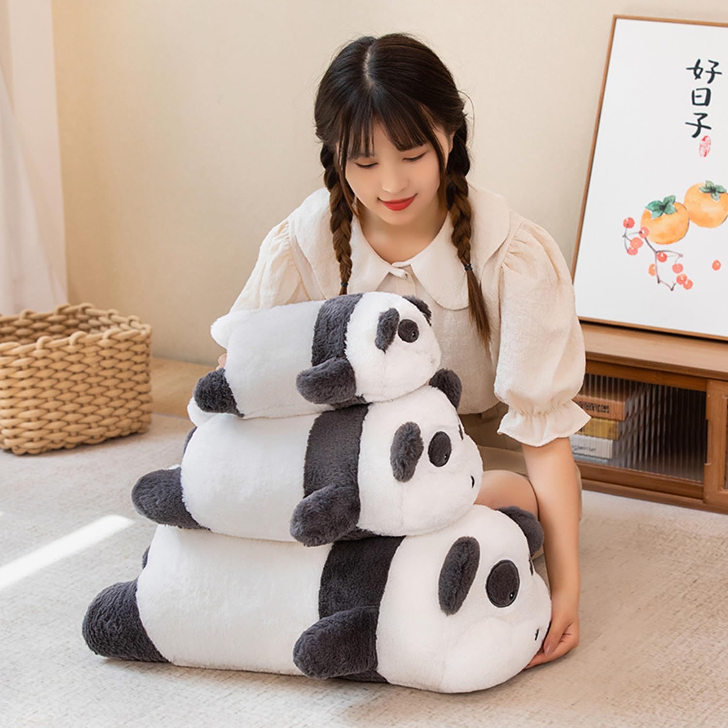 CASAGOOD11 Inch Long Sleeping Panda Hugging Pillow