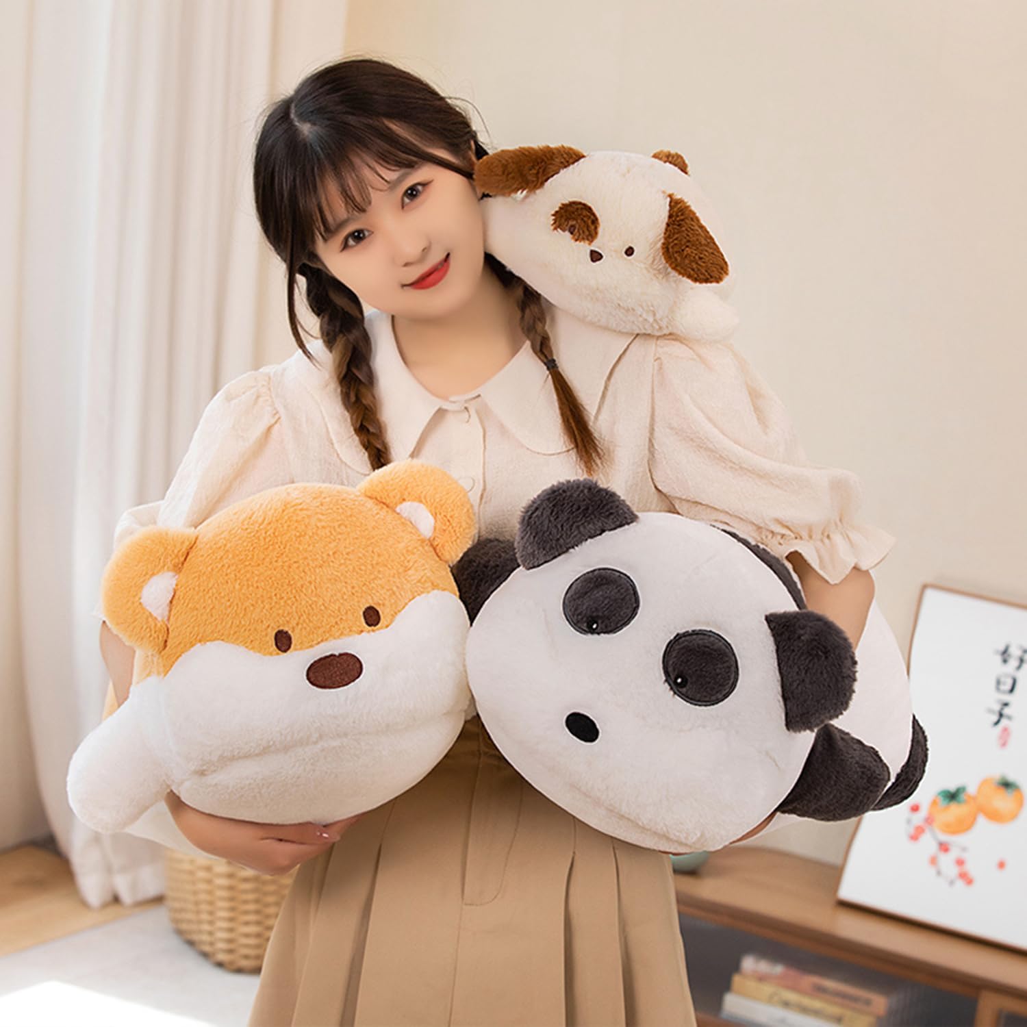 CASAGOOD11 Inch Long Sleeping Panda Hugging Pillow