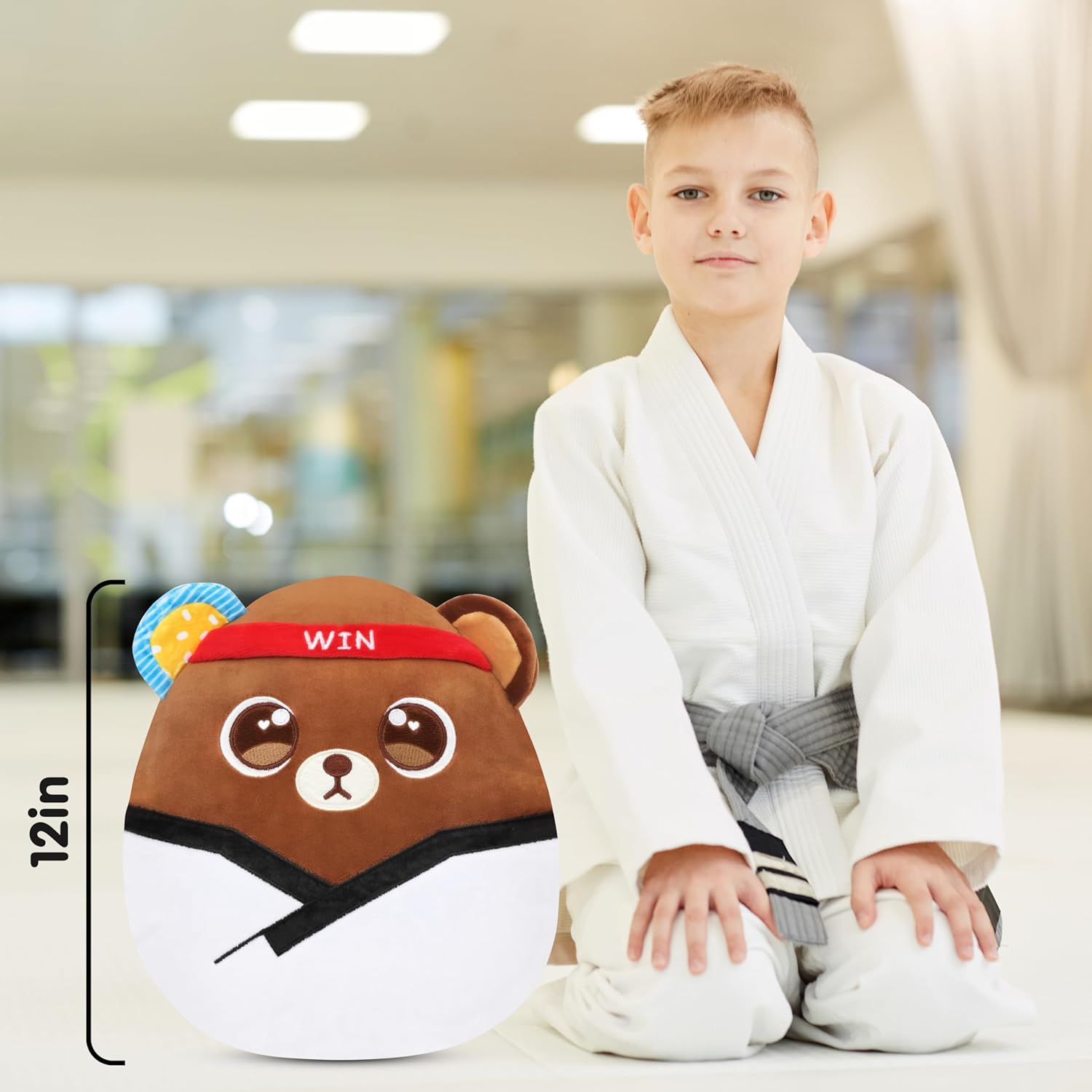 Easfan 12 Playful Taekwondo Bear Plush Pillow Perfect for Kids