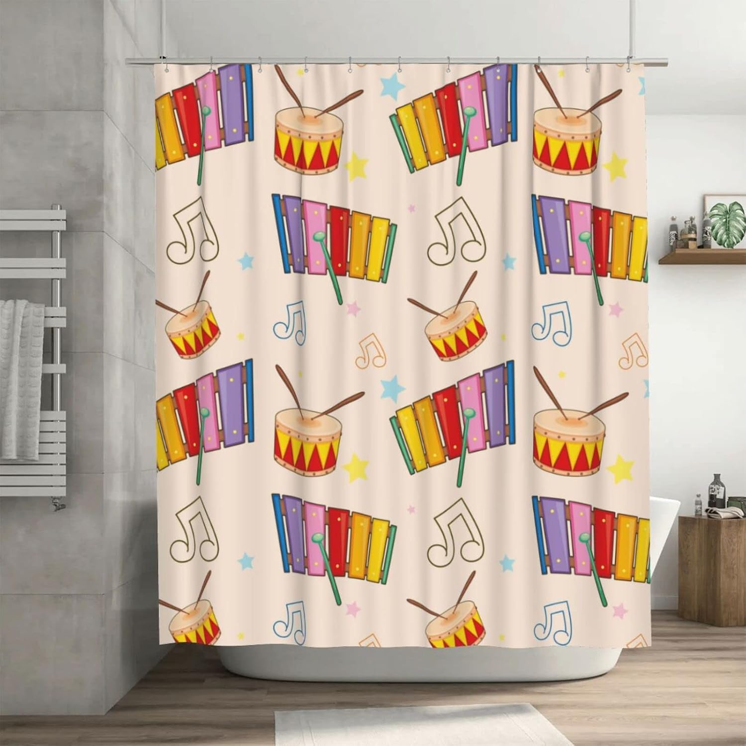 Shower Curtain 72x72 Inches with Hooks