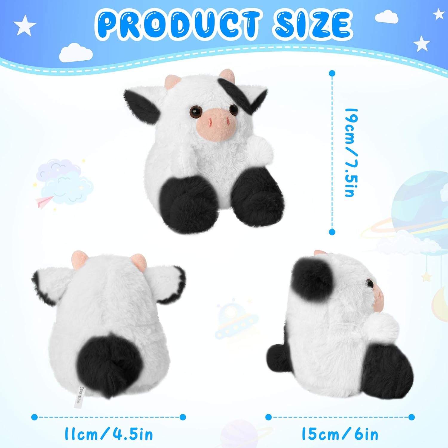 Cute Cow Plush Pillow - Black 1