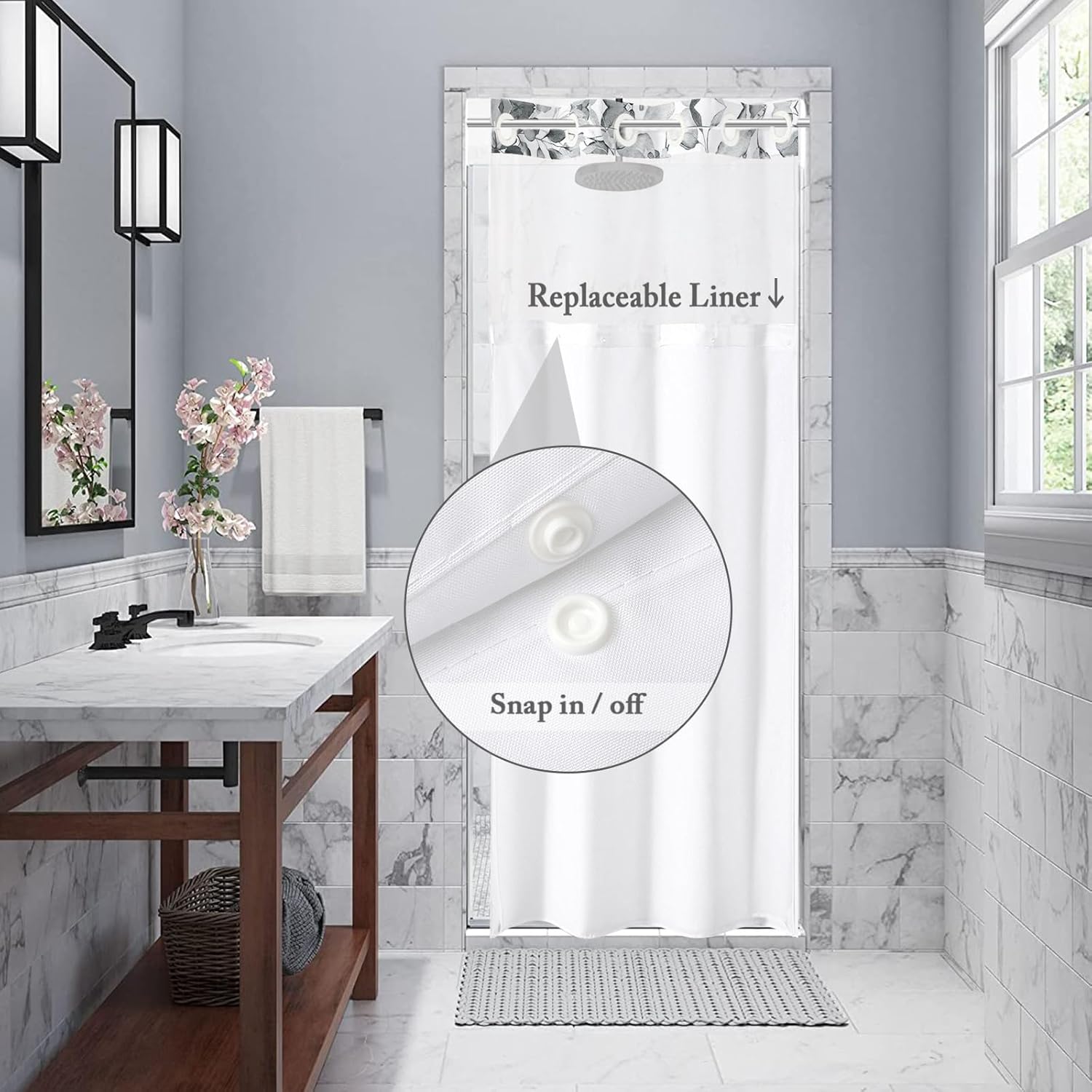 Gibelle Small Stall Shower Curtain Set