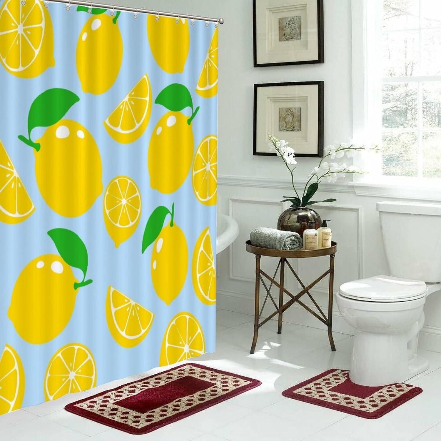Lemon Fruit Bath Curves 71x91 Washable Washablelemicsrhs