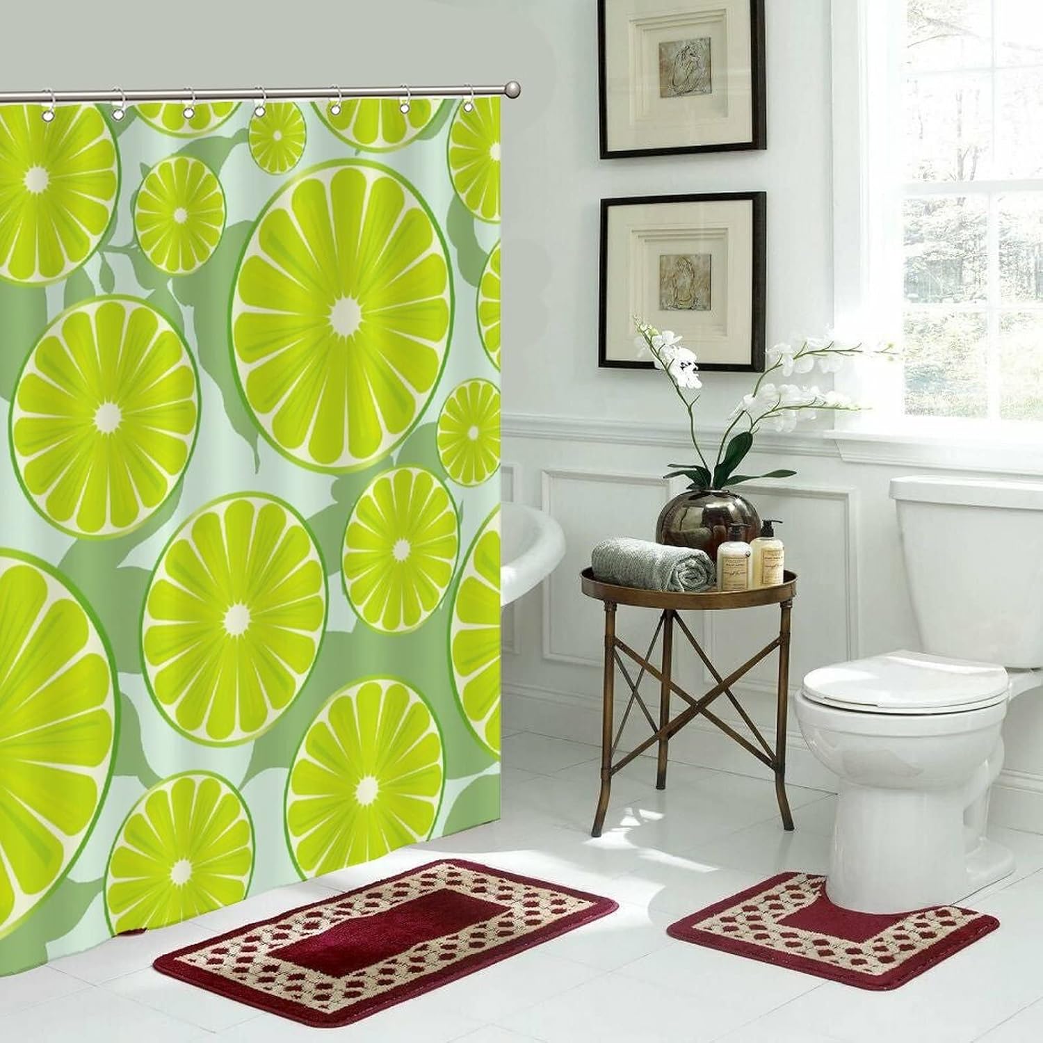 Luxury Lemon Fruit Shower Curtain Liner Set