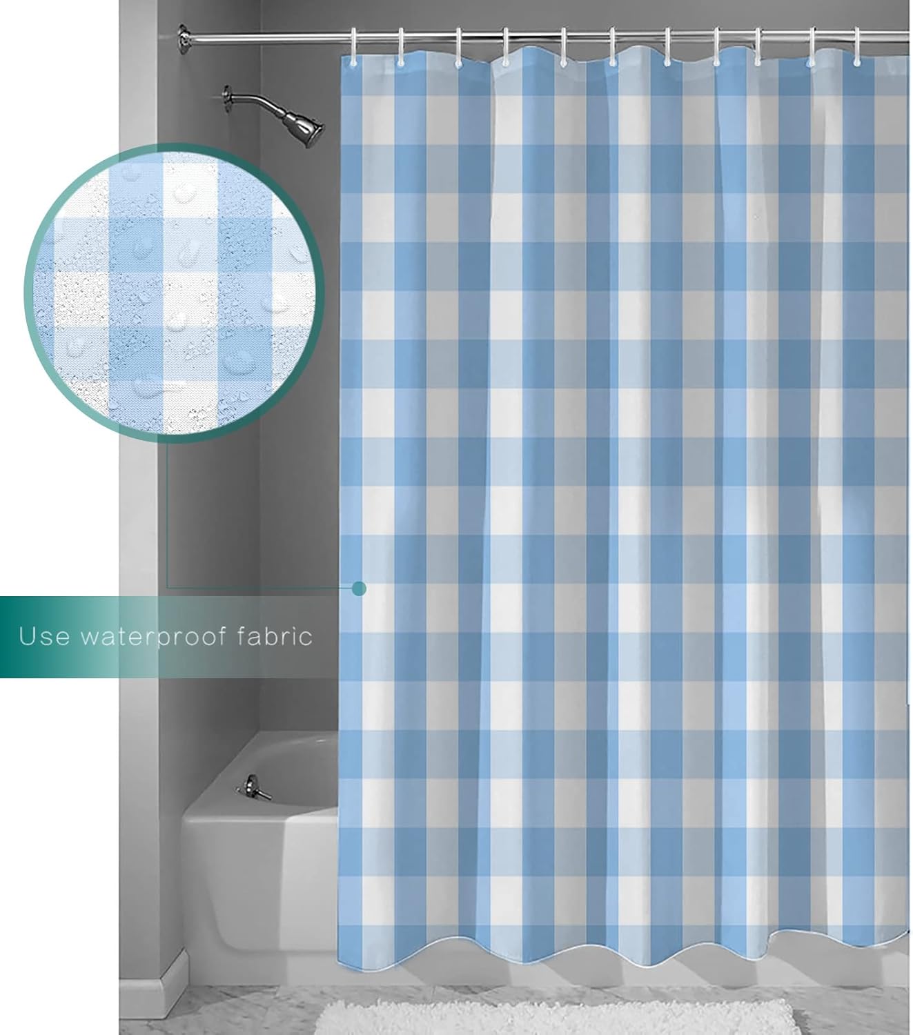 Spring Fresh Savannan Easter Plaid Shower Curtain 36x72