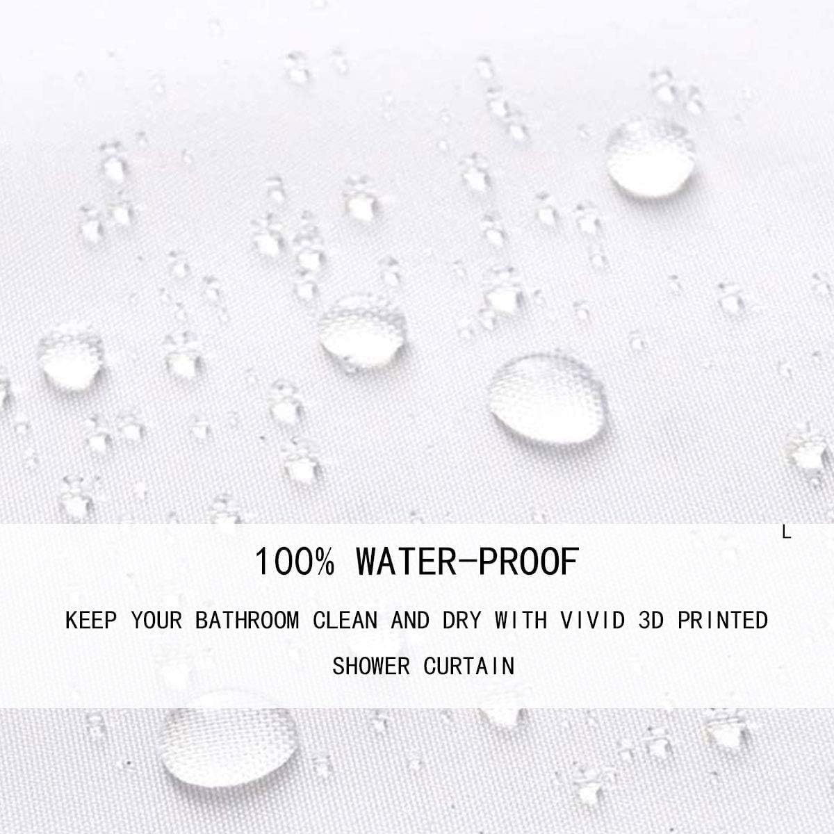 Erosebridals Funny Bath Curtain Set 72x72 Waterproof Machine Washable Unique Design