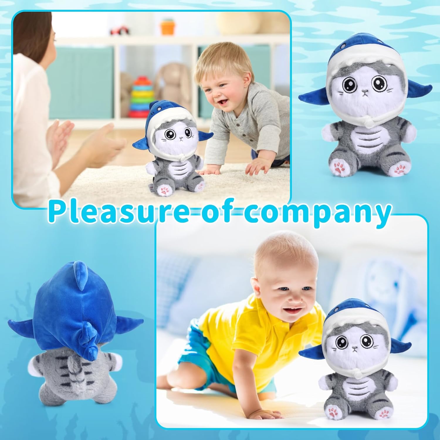 Emoin 8 Inch Shark Cat Plush Toy Kawaii