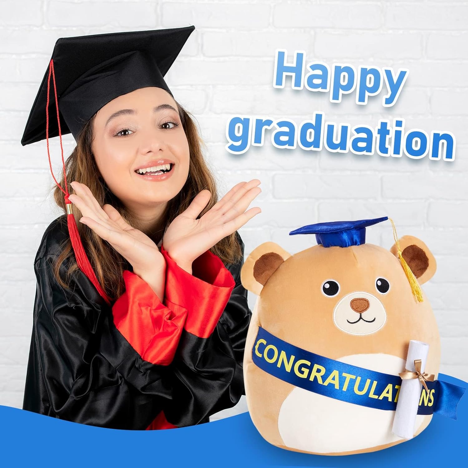 Cuddle up with a Graduation Bear Pillow for Boys and Girls