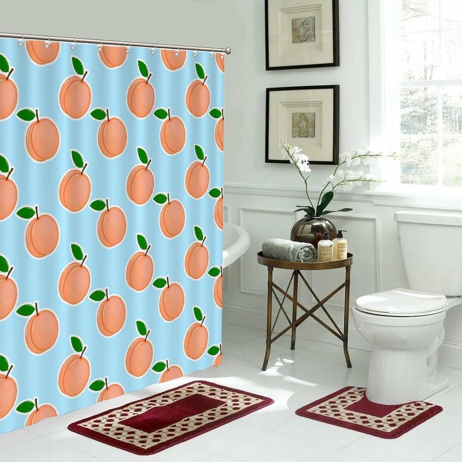 Cute Fruit Pattern Shower Curtain Liner 71x79