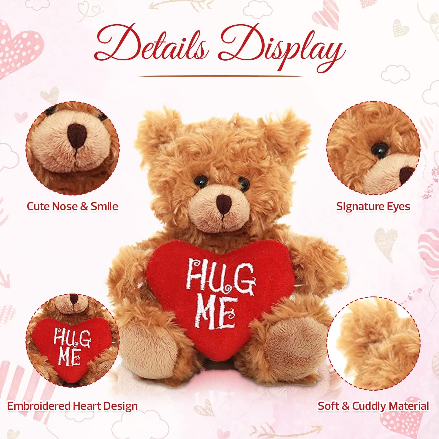 Mocha Heart Bear Plush Valentines Day Gift