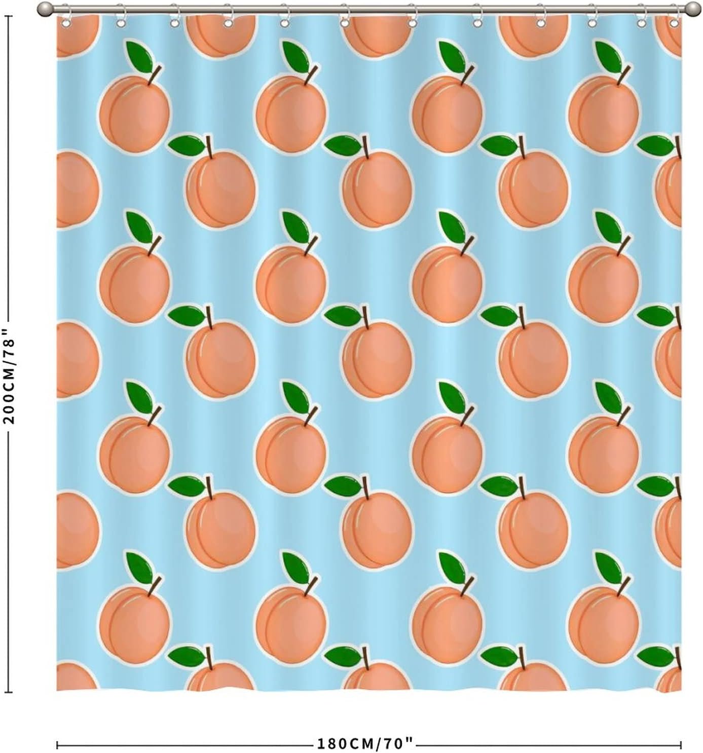 Cute Fruit Pattern Shower Curtain Liner 71x79