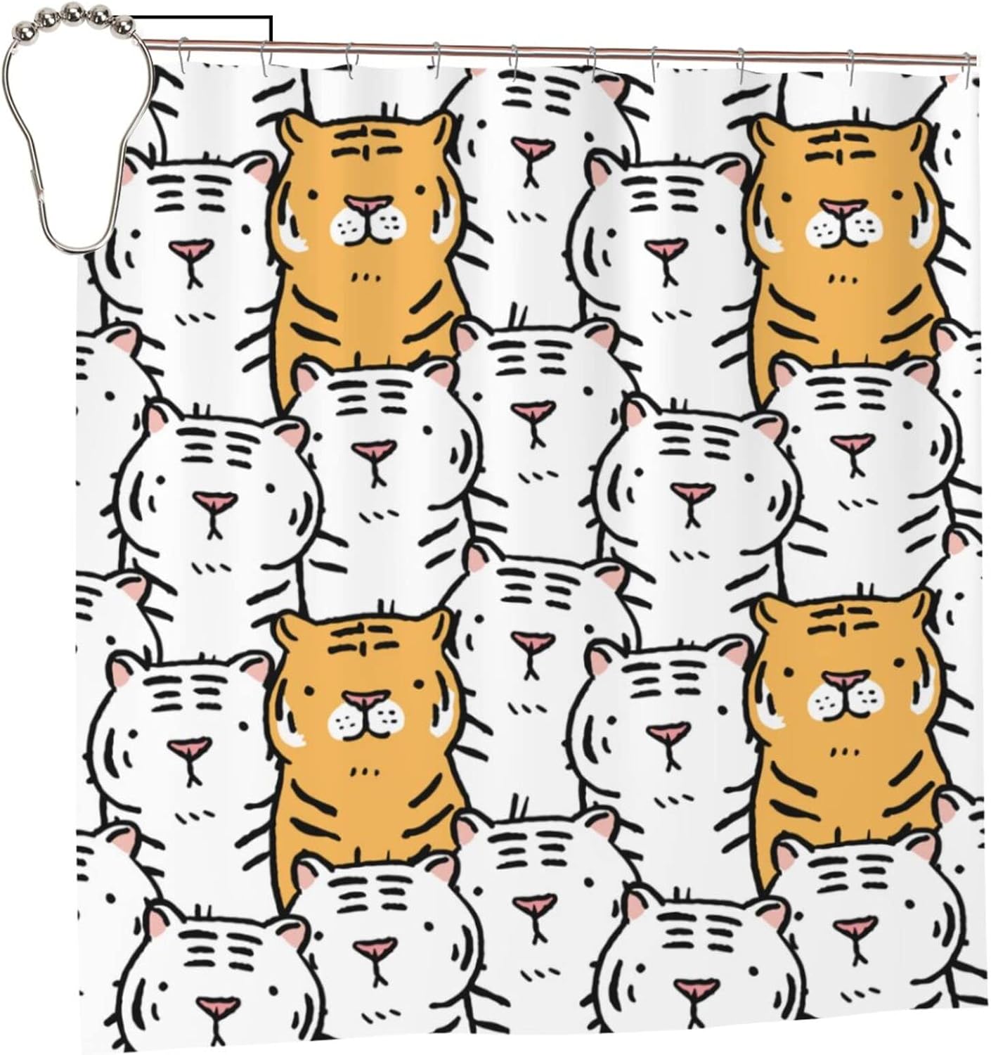 72x72-Inch Cartoon Tiger Machine Washable
