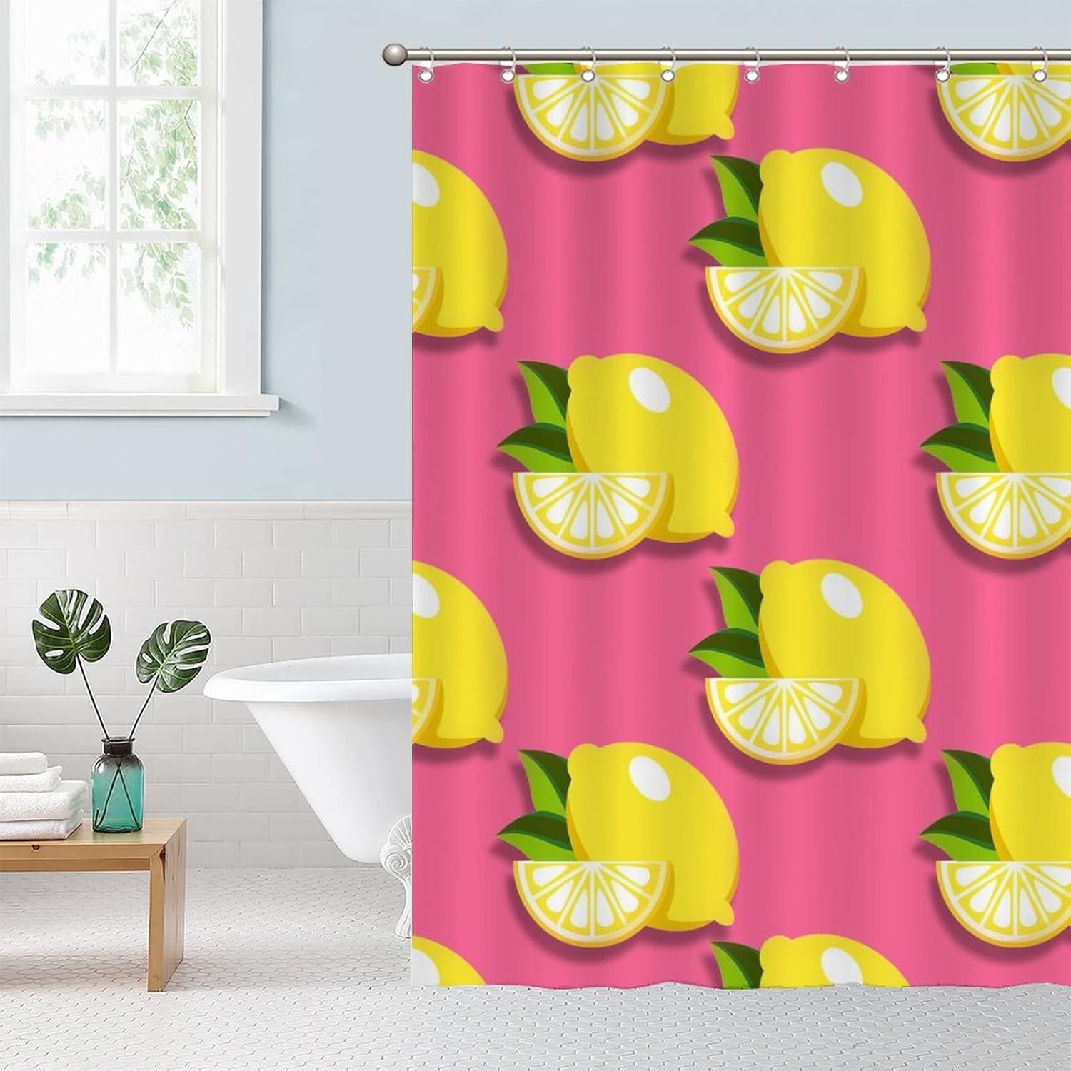 Charming Abstract shower curtain Modern Lemon Fruit Design