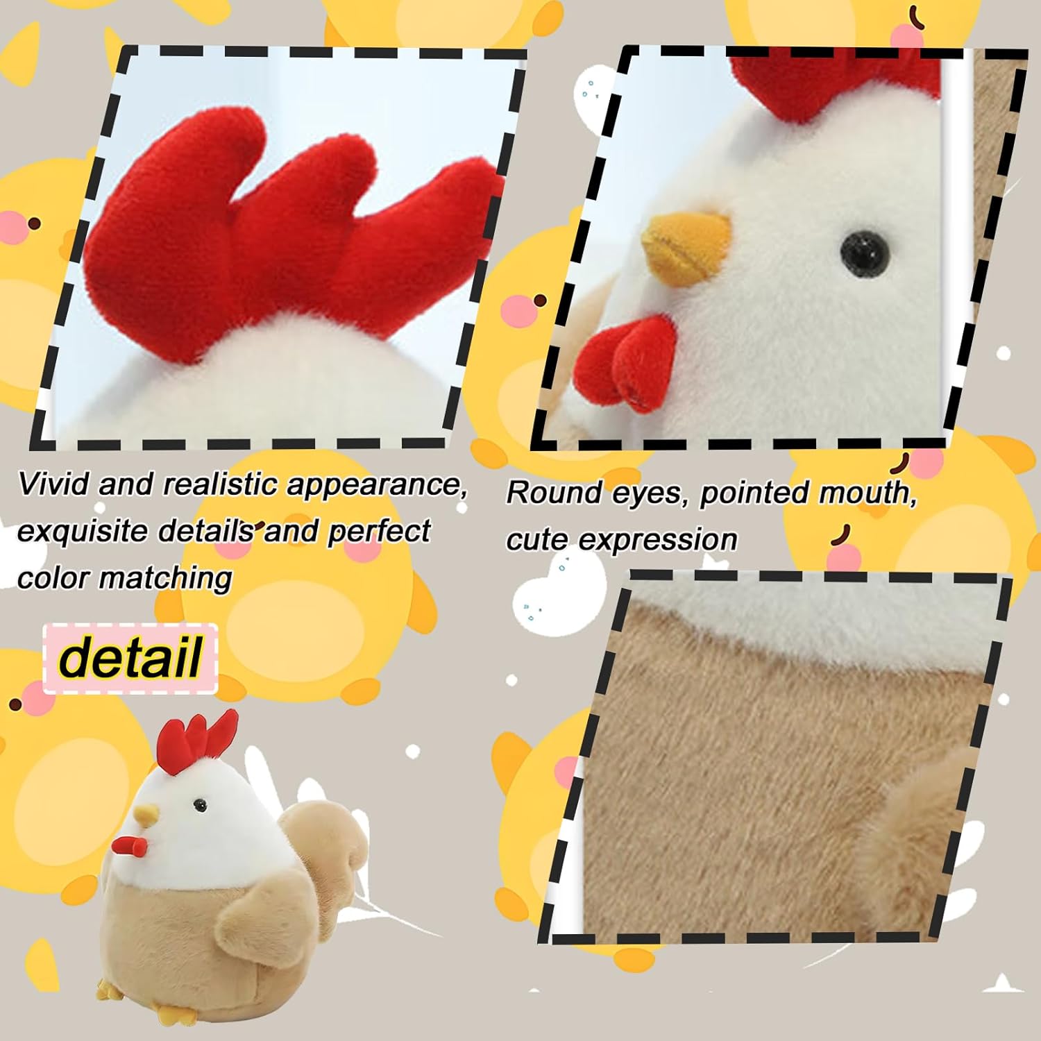 9 Cute Chicken Plush toy for kids Soft cuddly