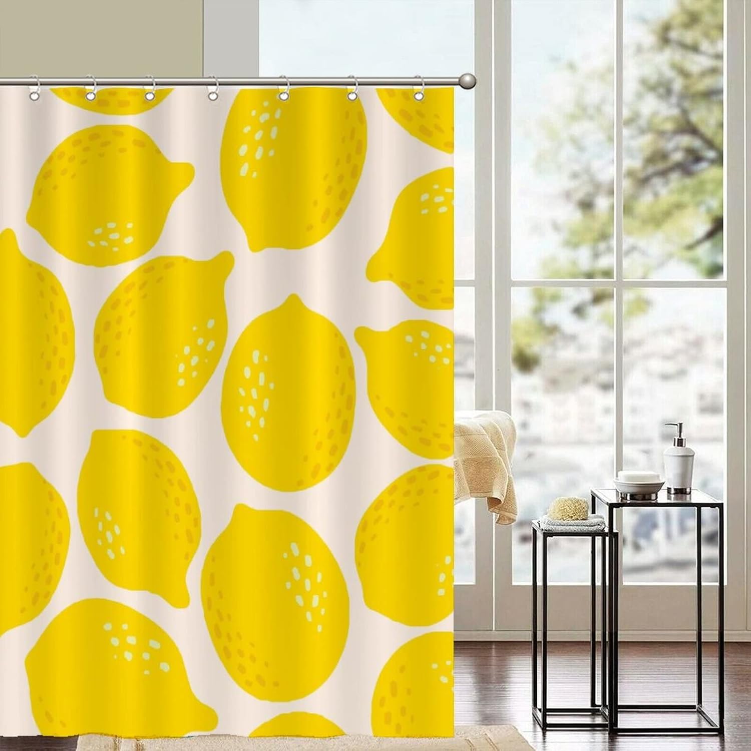 Funny Fruit Bath curtain set 59x71 - Lemon fruit design