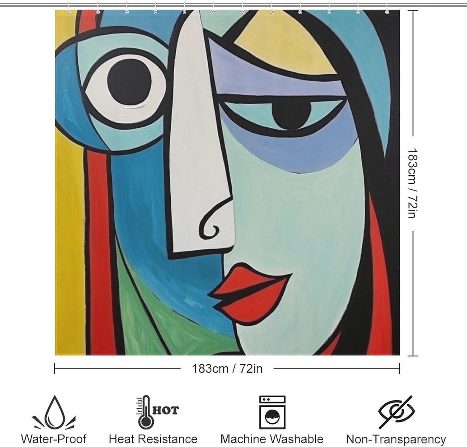 DAOWANGZUO Female Face Shower Curtain Set 1