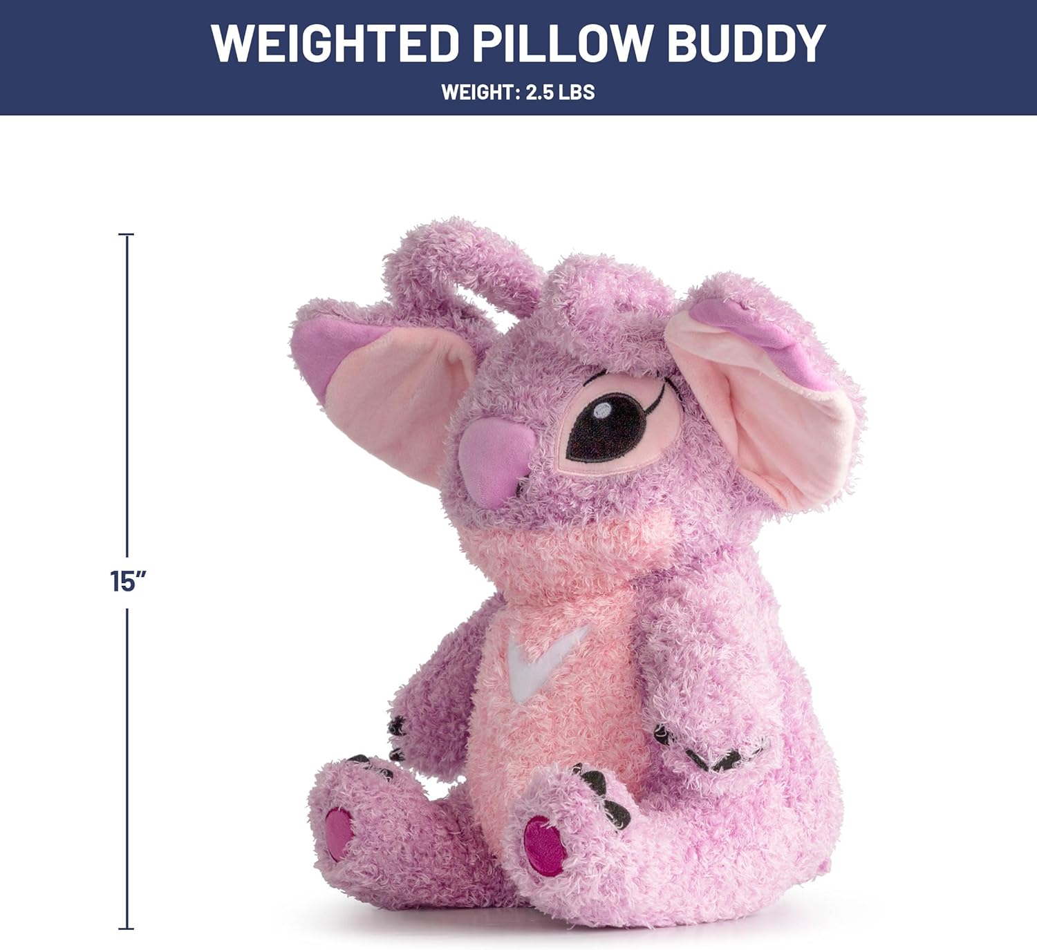 Jay Franco Weighted Angel Plush Pillow - 25 lbs 15 Inches Pink