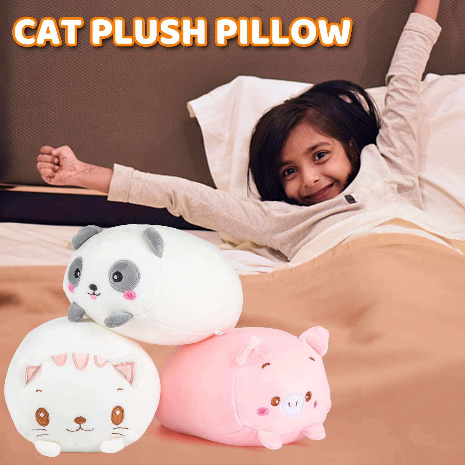 Labeol Plush Toys Set - Cute Plush Pillow for Cats Pigs and Pandas