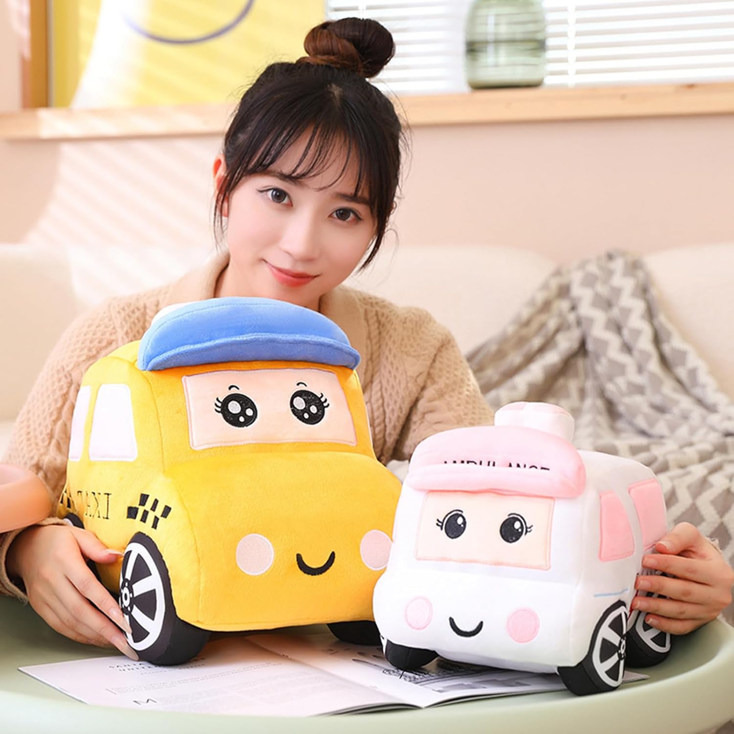 3D Animated Car Plush Pillow for Sofa Kids