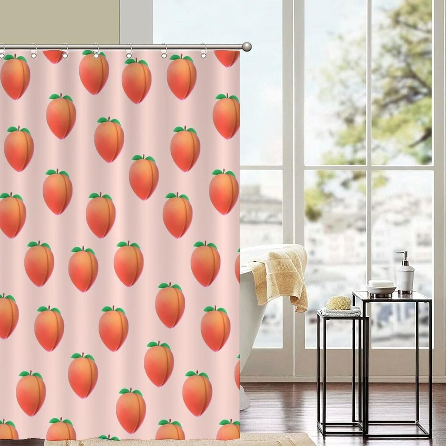 UTF4C Fruit Pattern Shower Curtain Liner