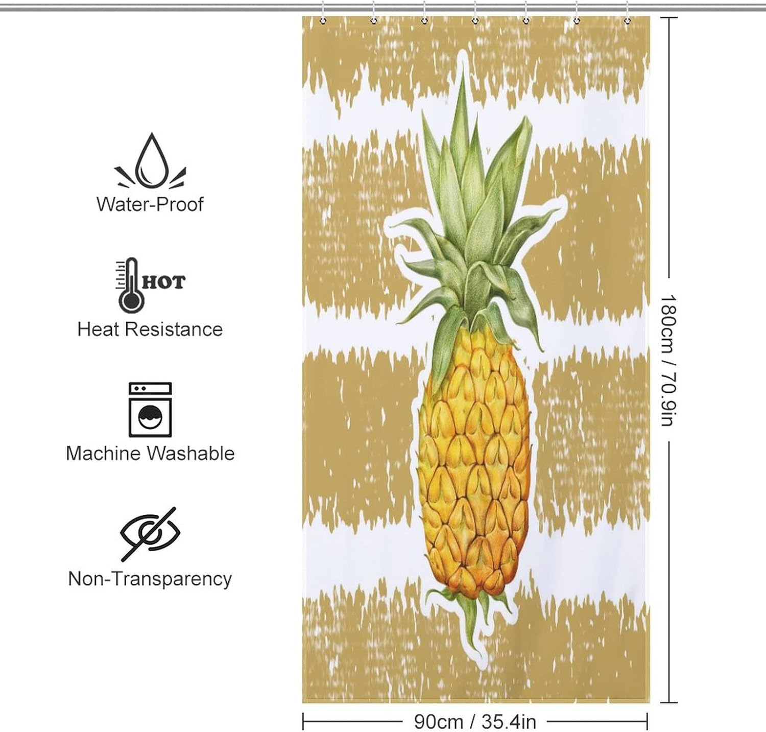 Sweet Natural Fruit Pattern Shower Curtain 36x72 Inch