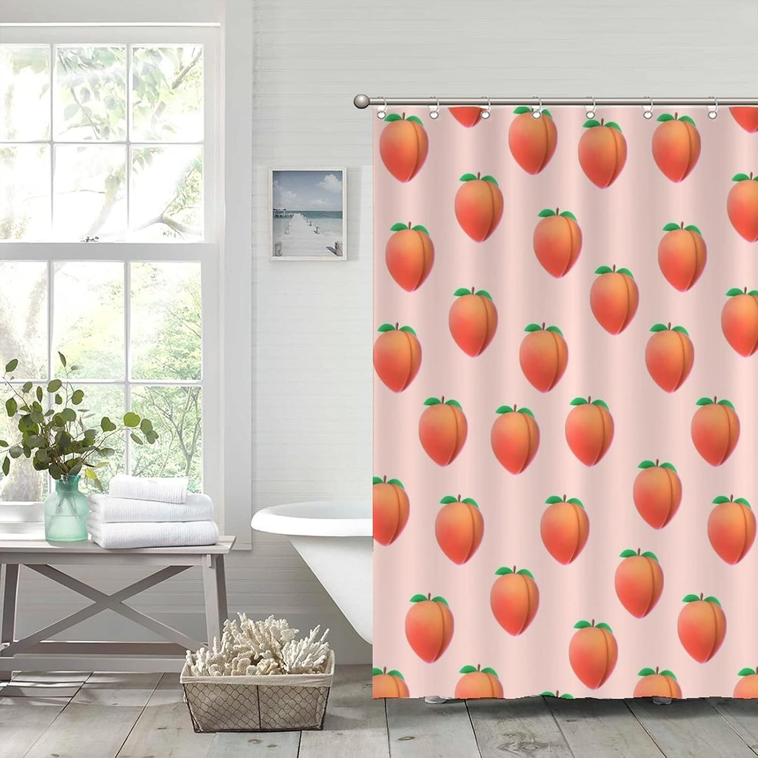 UTF4C Fruit Pattern Shower Curtain Liner