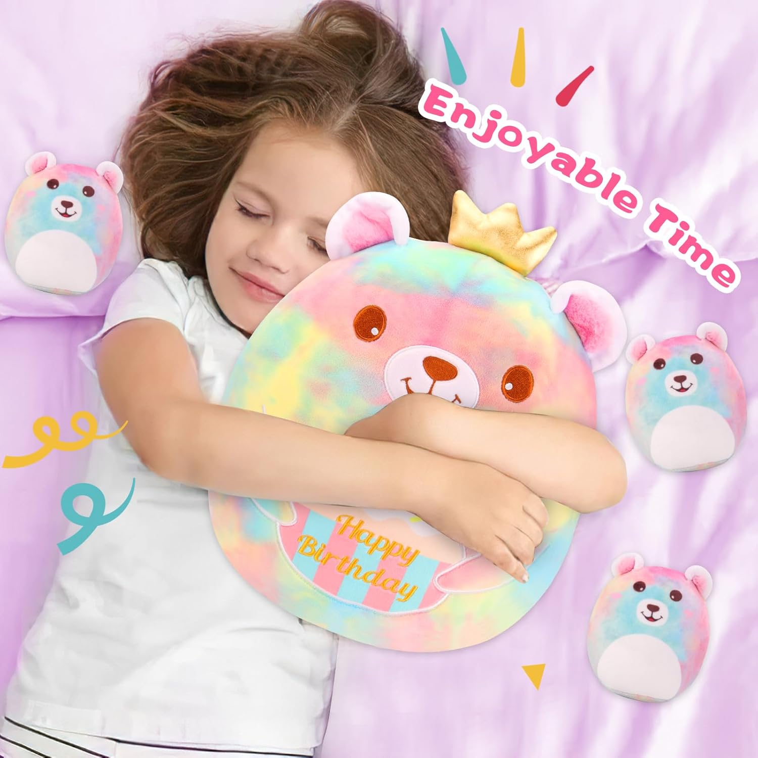 Safeolianha Birthday Bear Plush Pillow