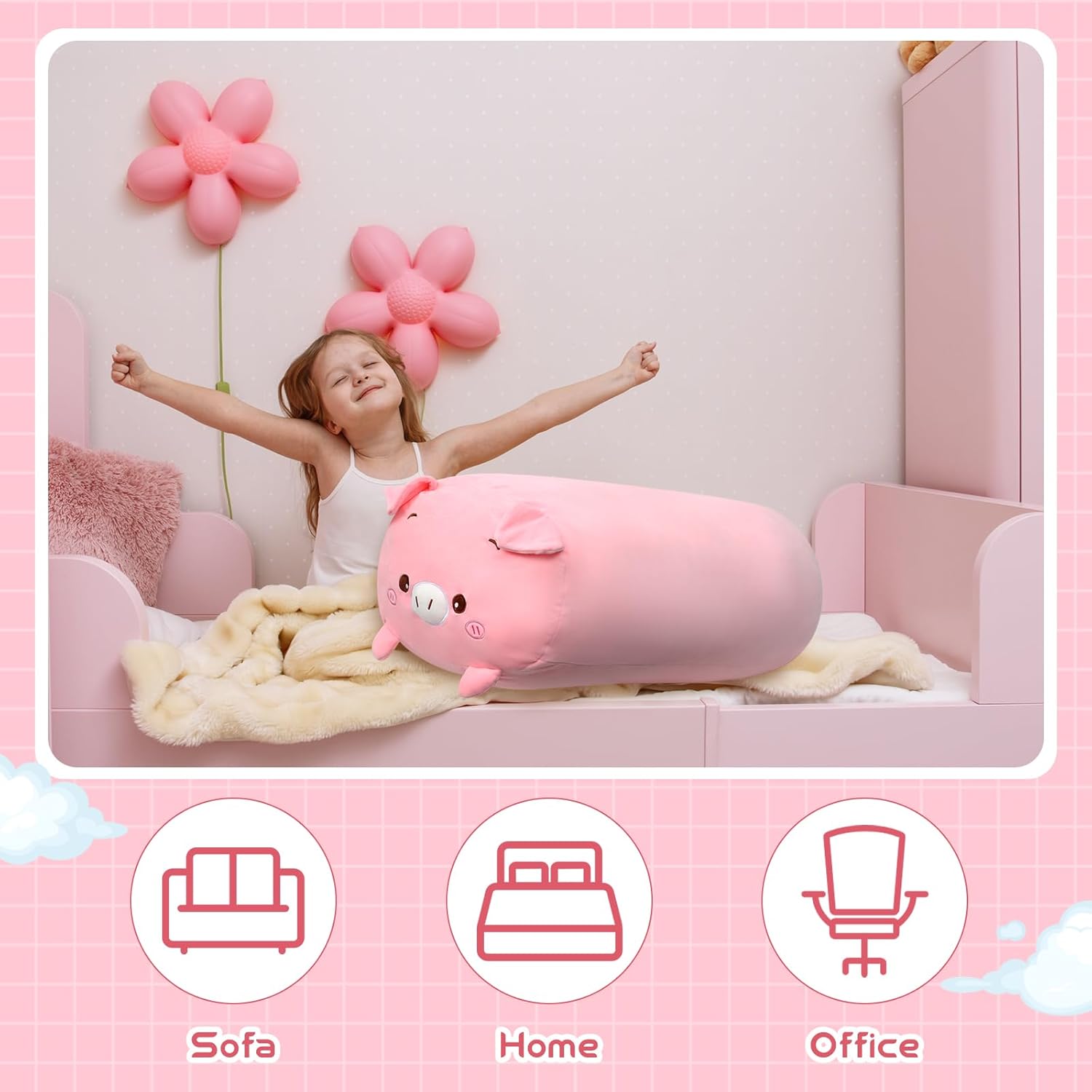 Cuddle with Woanger 354-inch Pink Plush Pillow