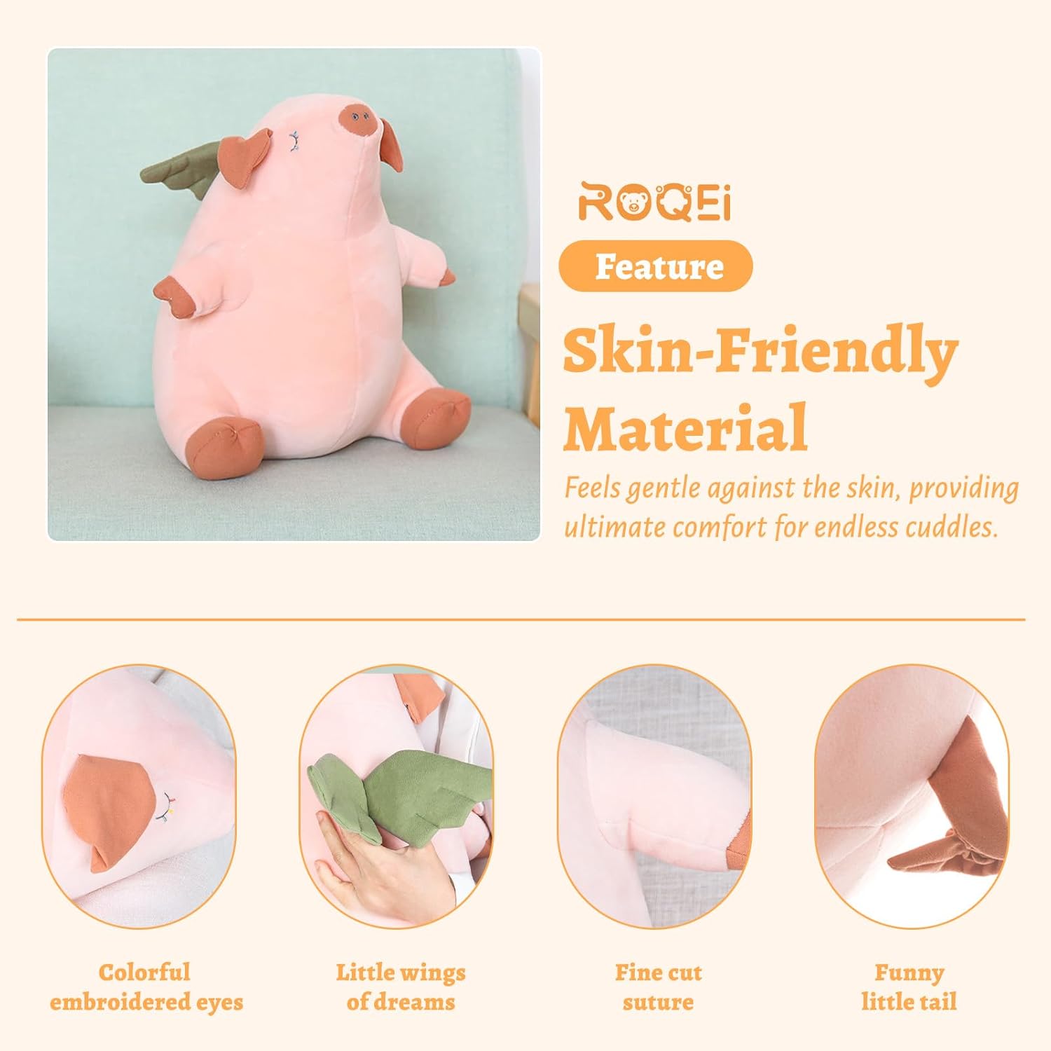 Roqei Kawaii Pig Plush Pillow 13