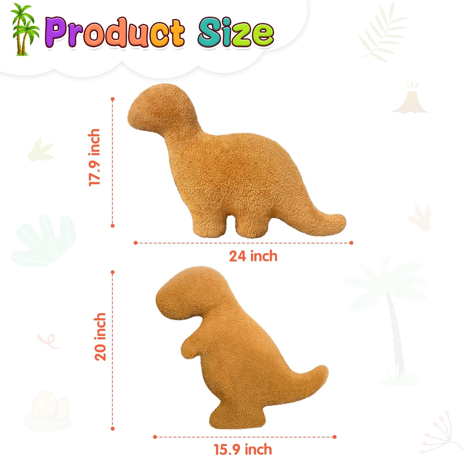 Dino Nugget Pillow Plush Funny Birthday Gift Set