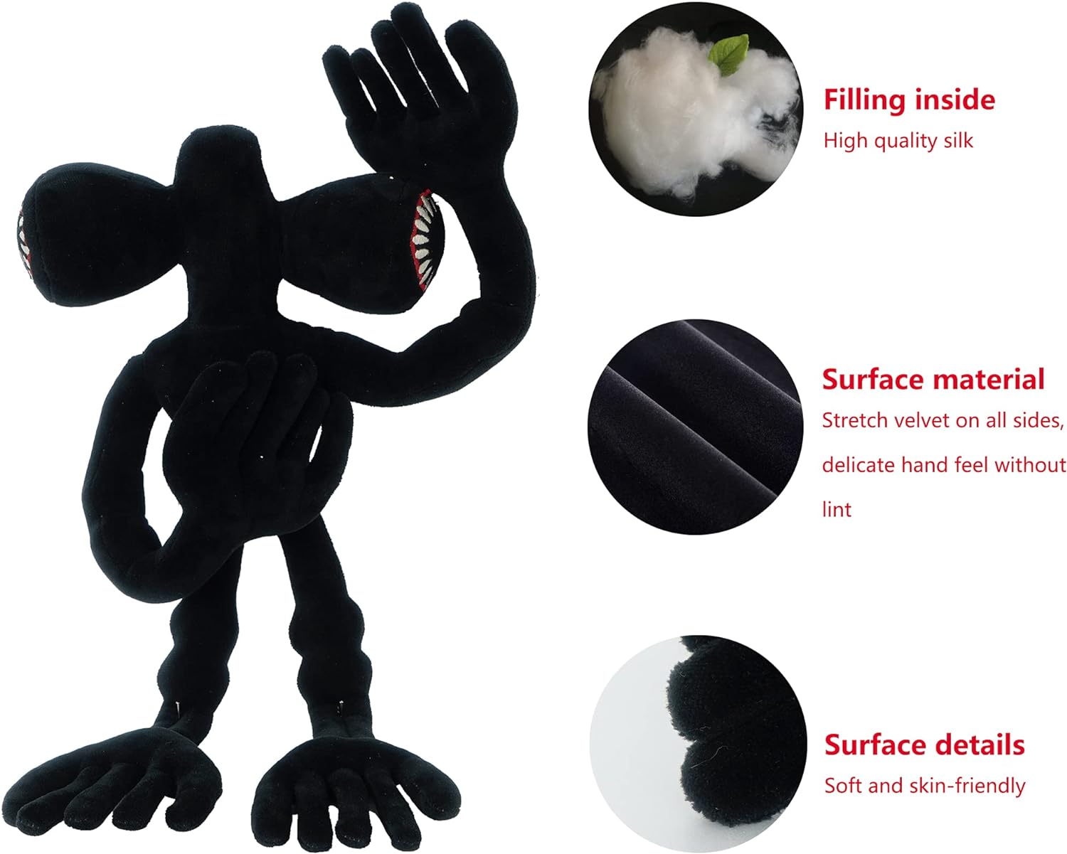 Realistic Monster Head Plush Comfy for Kids