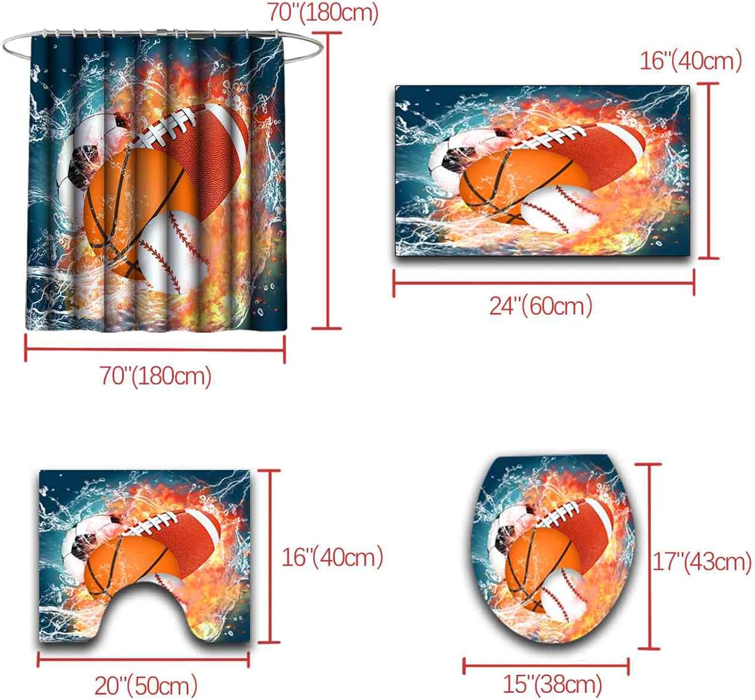 BasketballObservable Shower Curtain Set