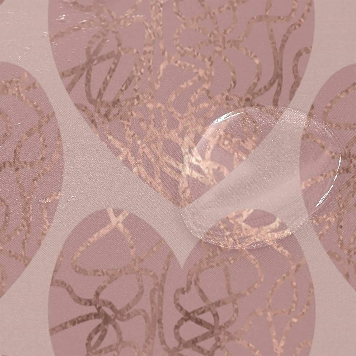 ALAZA Fabric Shower Curtain 72x72 Rose Gold Glitter Hearts