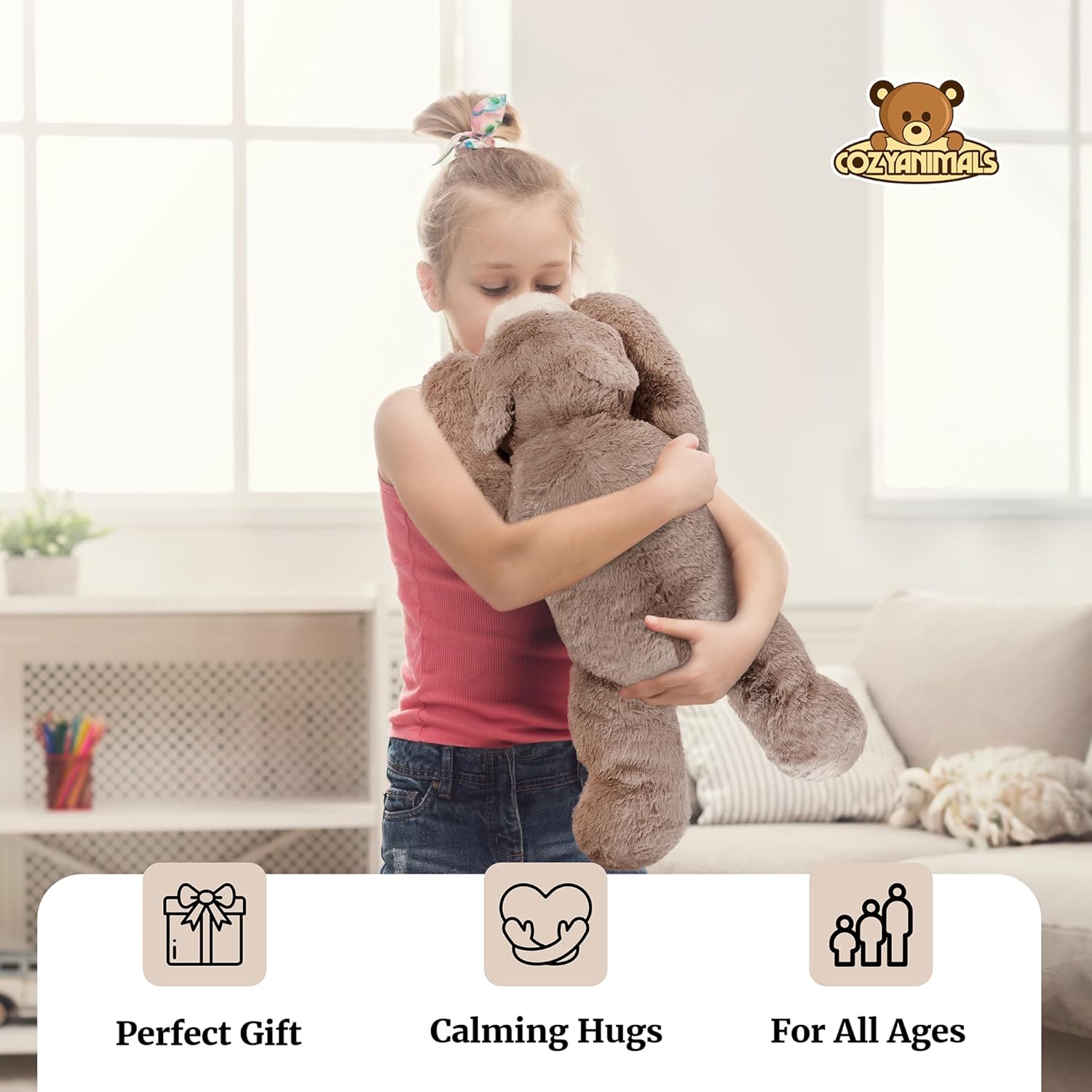 COZY Animal Bear - Microwaveable Plush Stuffed Toy for Adults Teens Kids