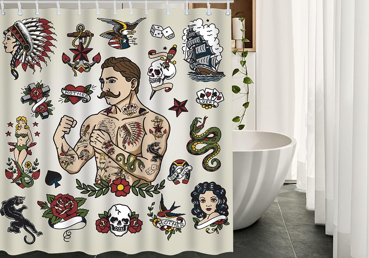 Wondertify Flash Flared Edge Waterproof Durable Shower Curtain for Home Bathroom