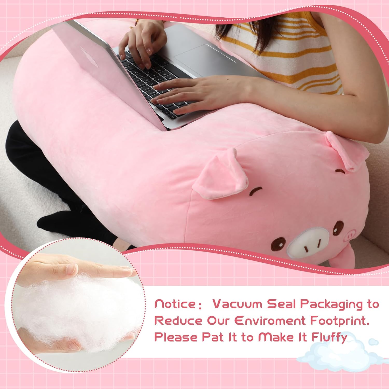 Cuddle with Woanger 354-inch Pink Plush Pillow