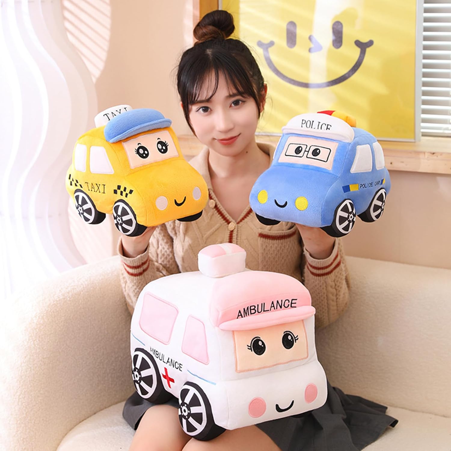 3D Animated Car Plush Pillow for Sofa Kids