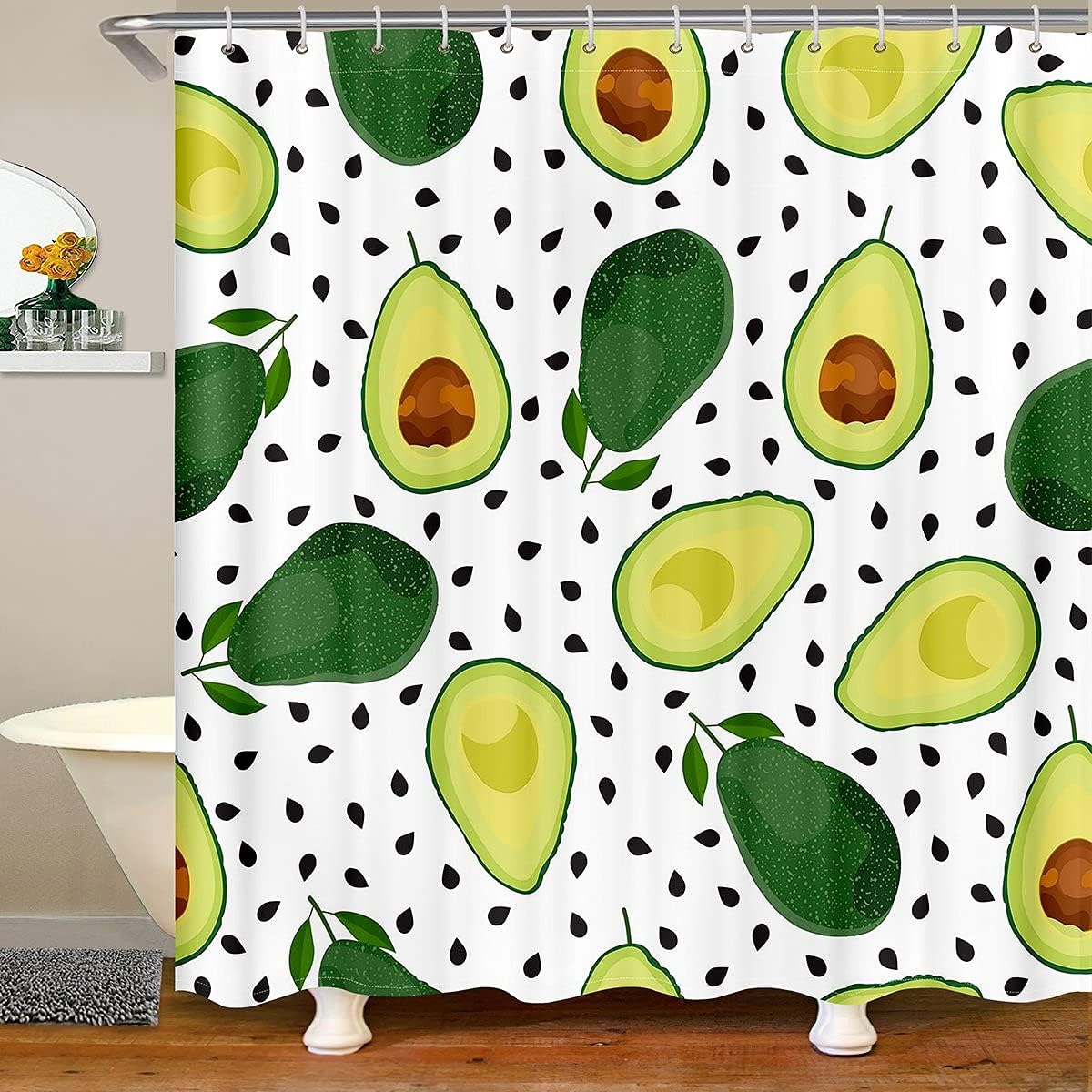Erosebridals Funny Bath Curtain Set 72x72 Waterproof Machine Washable Unique Design
