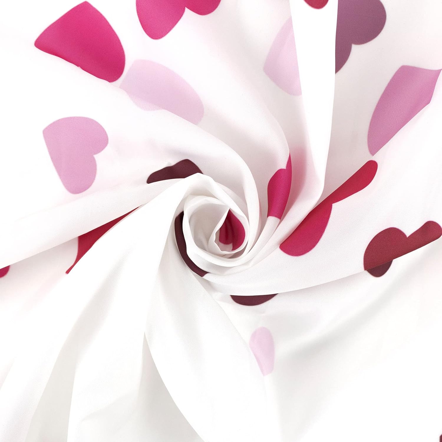 LB Romantic Hearts Shower Curtain Set 72x72 Waterproof