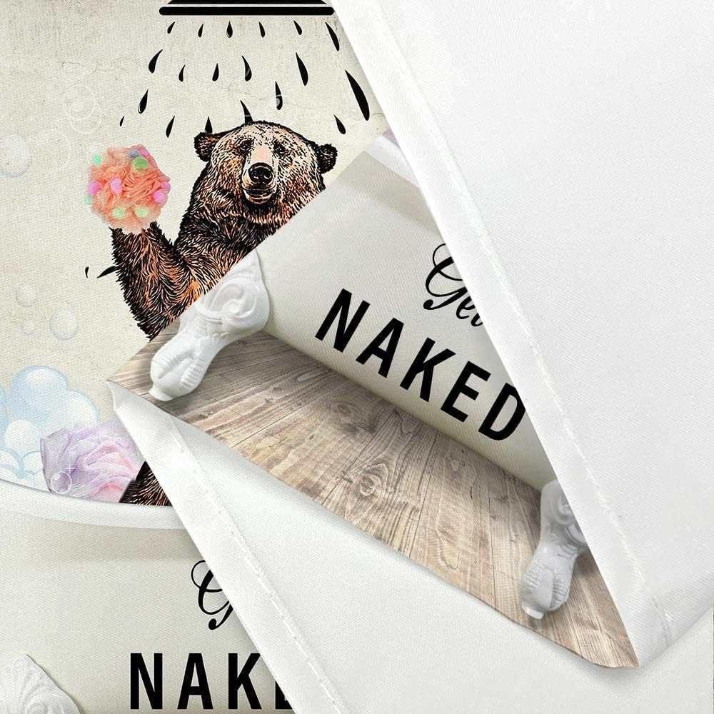 Get Away from Me Funny Bear Kids Bathroom Curtain