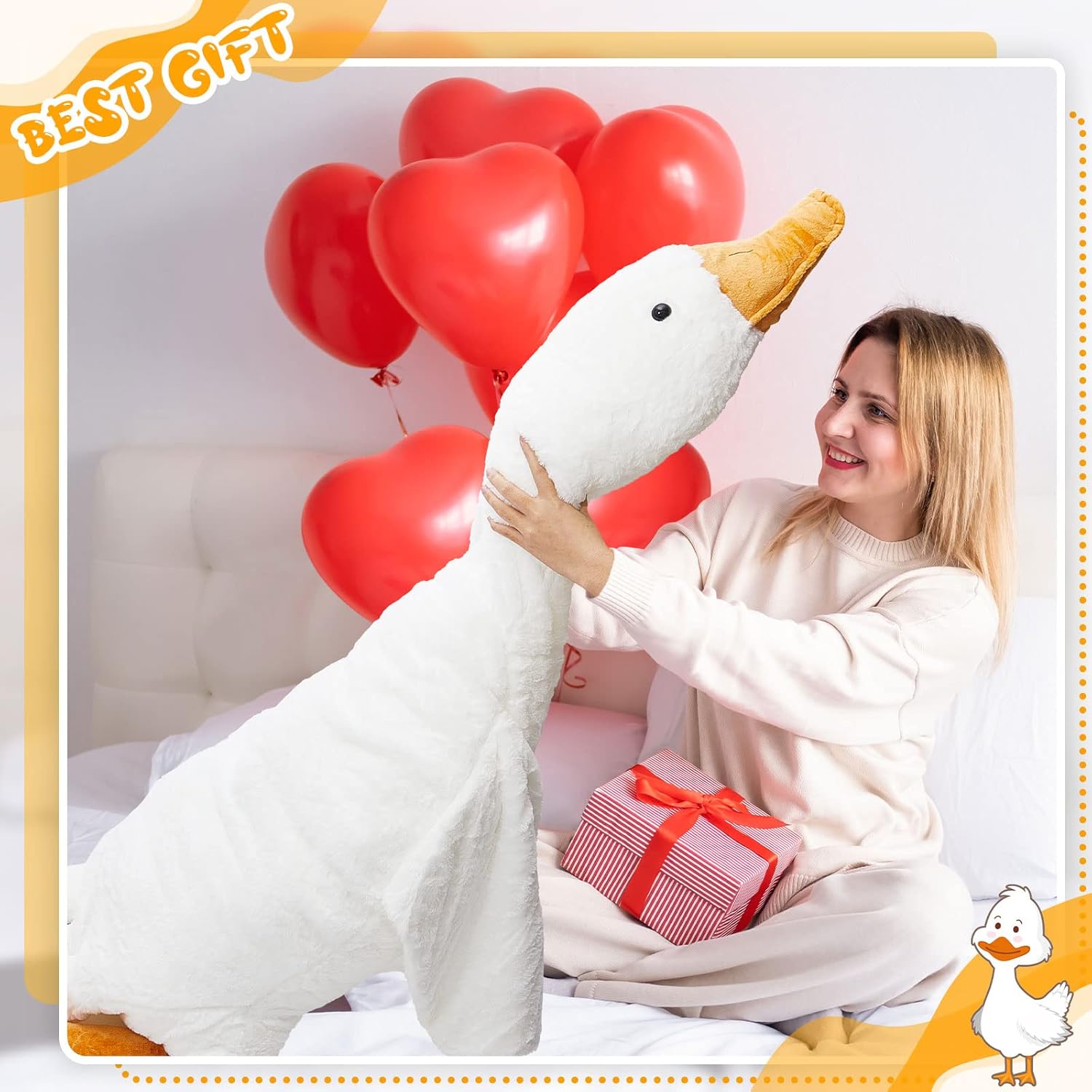Meooeck Giant Goose Plush Pillow