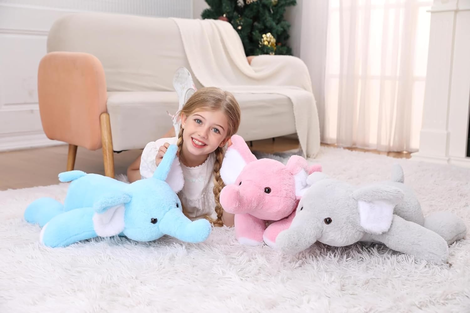 Perfectly Weighted Plush Elephant 27-inch 5 lbs