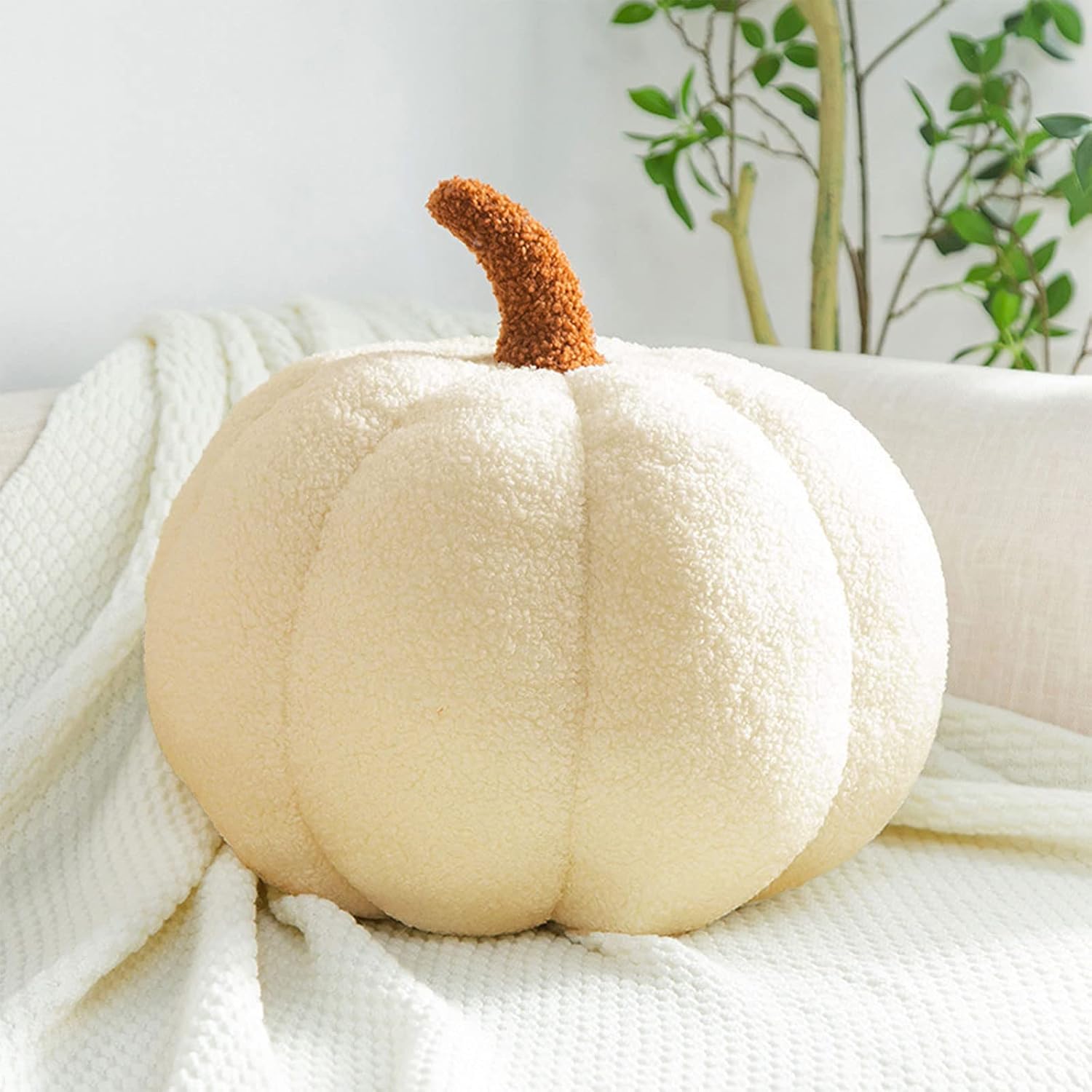 Halloween Fluffy Pumpkin Plush Pillow