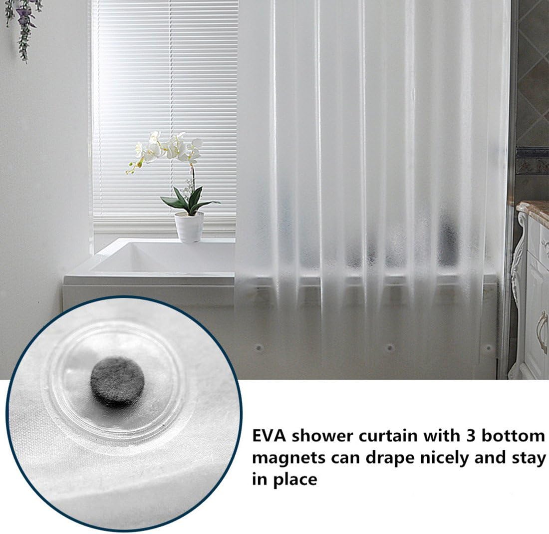 AooHome Frosted Eva Shower Curtain