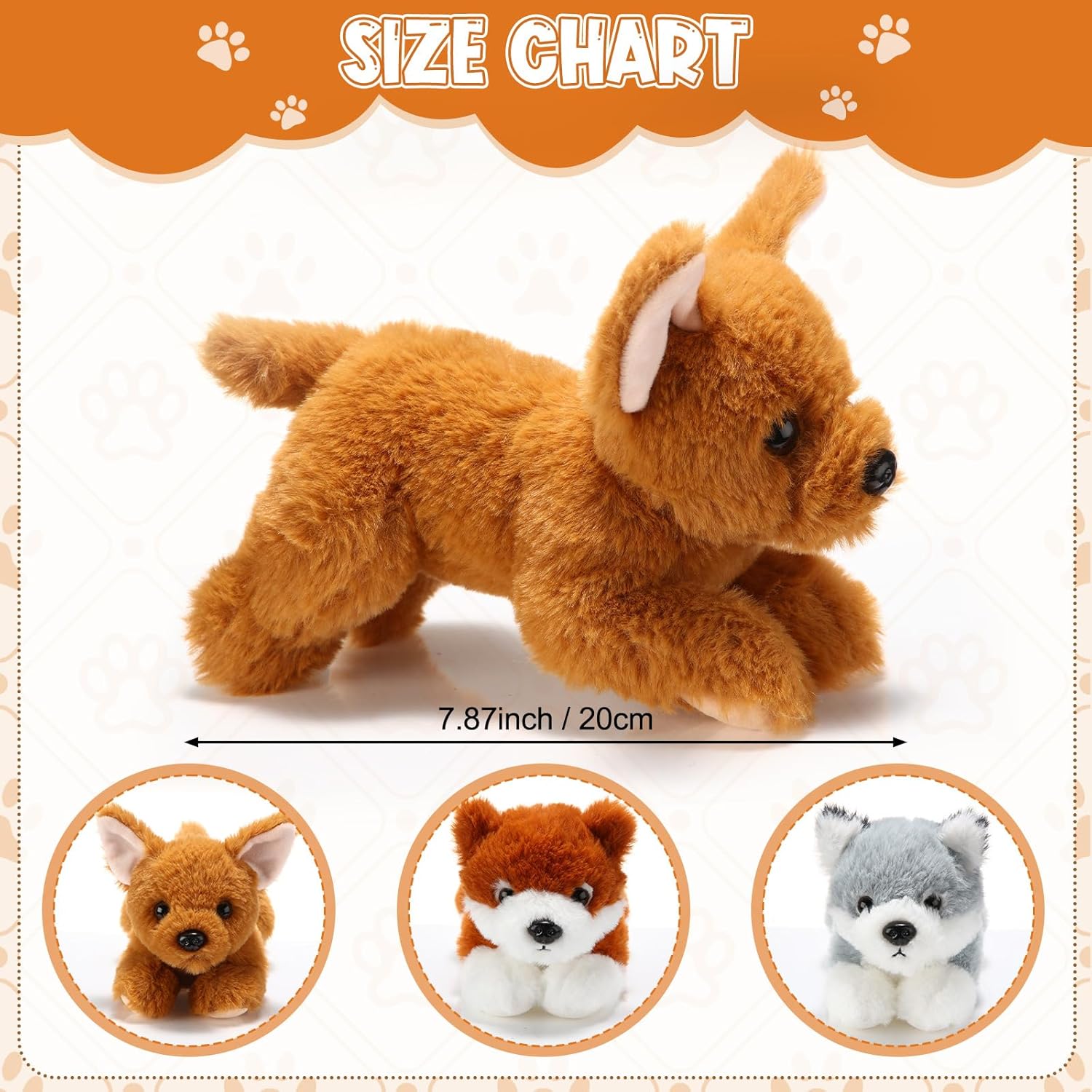 Skylety 3 Pcs Plush Dog Pillow Toy Set