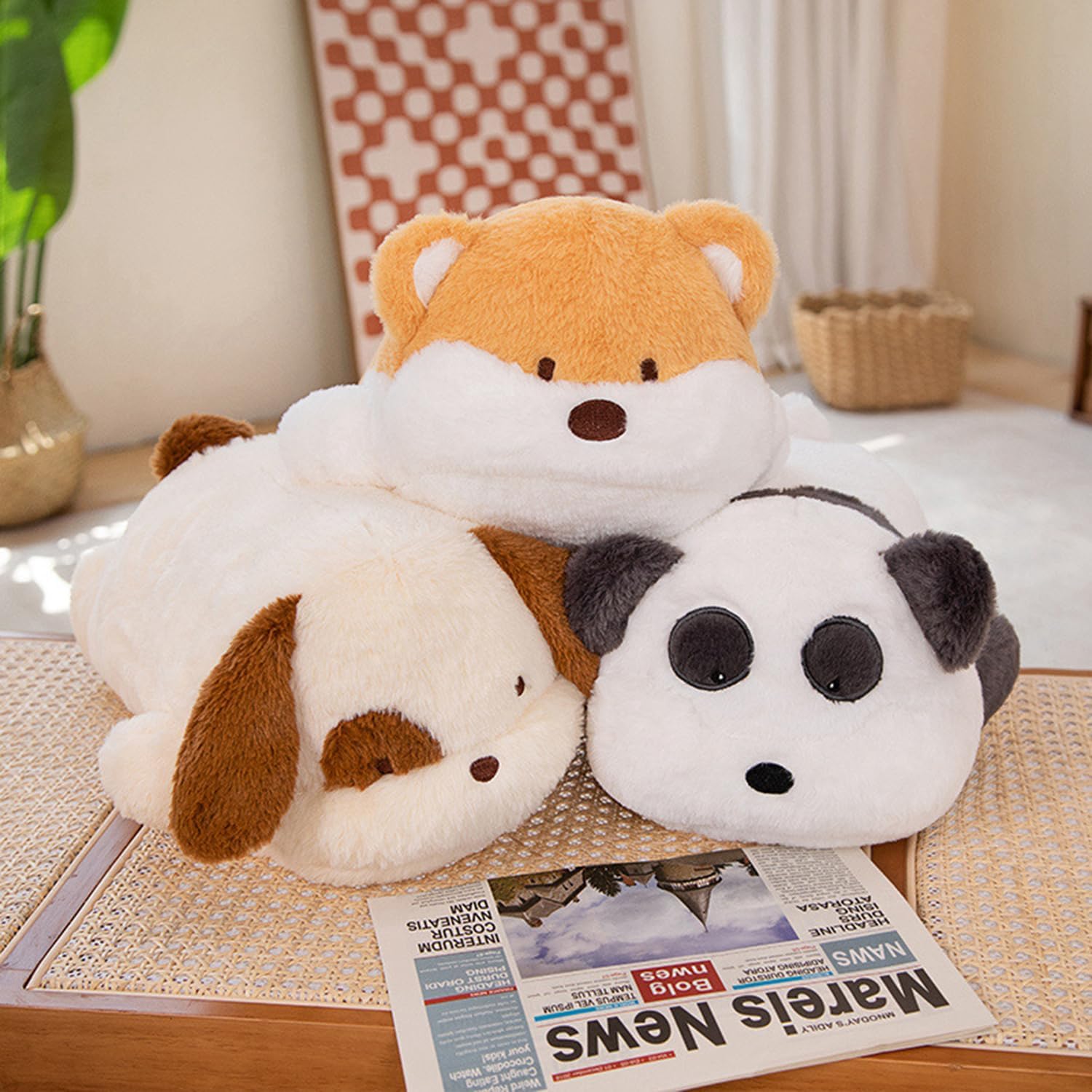 CASAGOOD11 Inch Long Sleeping Panda Hugging Pillow