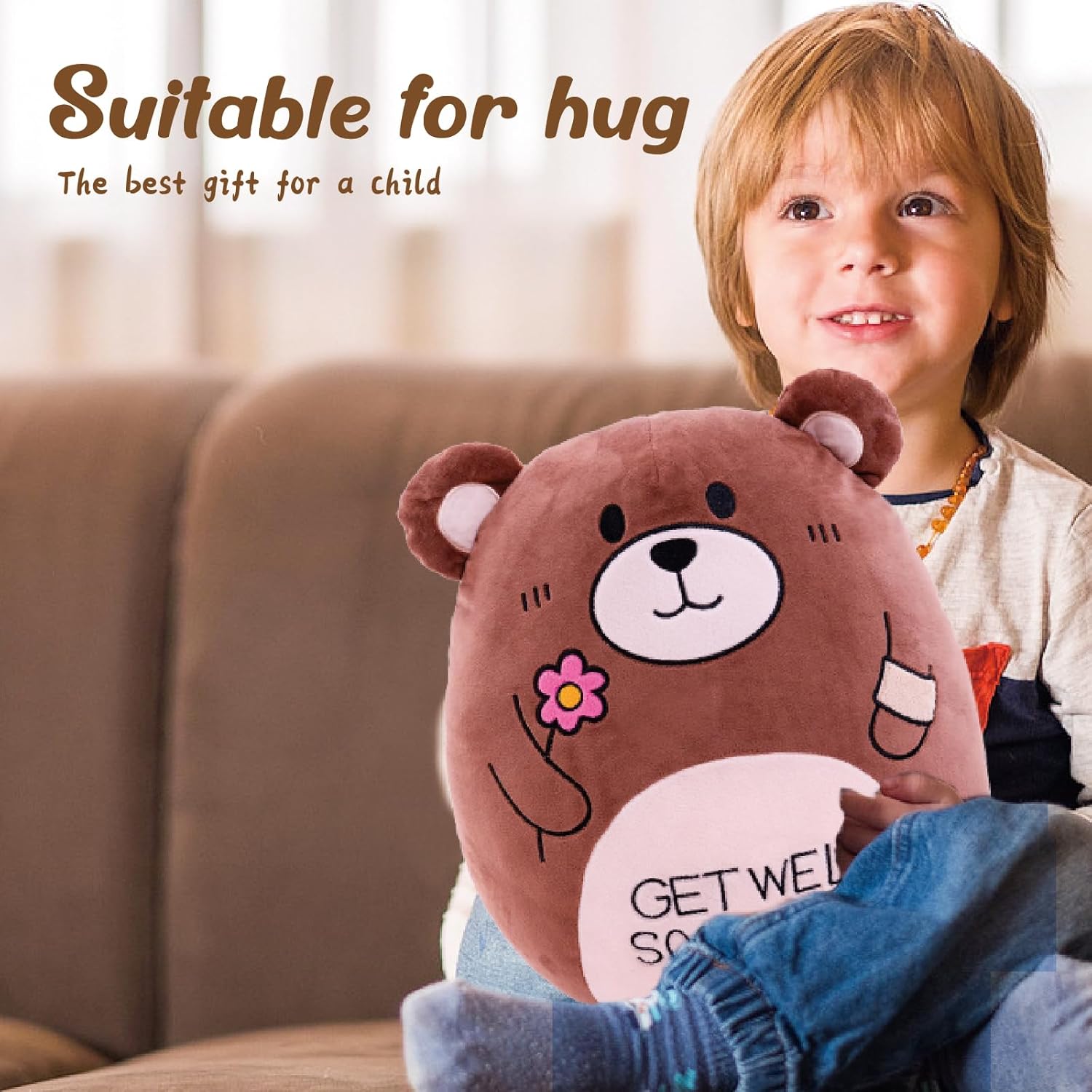 145 Teddy Bear Plush Pillow for Recovery and Comfort