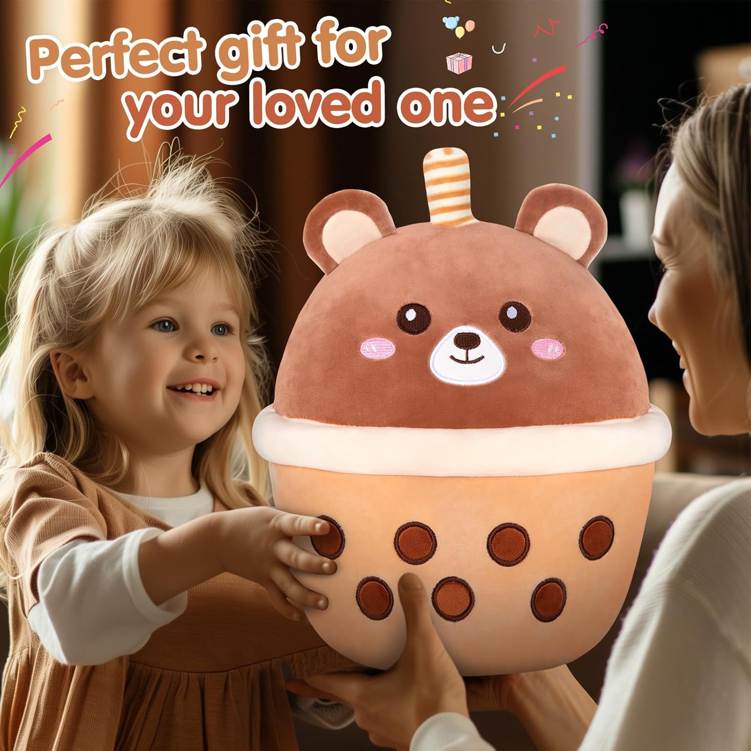 Boba Bear Plush Pillow - 12 Inch